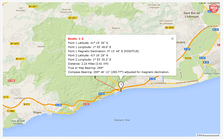 Route Marker information