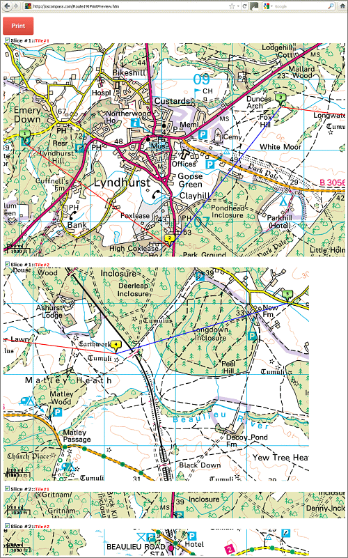 Ordnance Survey Maps Compass Print Preview Example